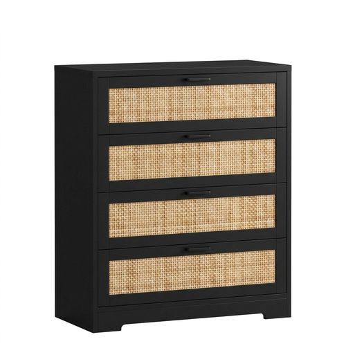 4 Drawer Rattan Dresser for Bedroom
